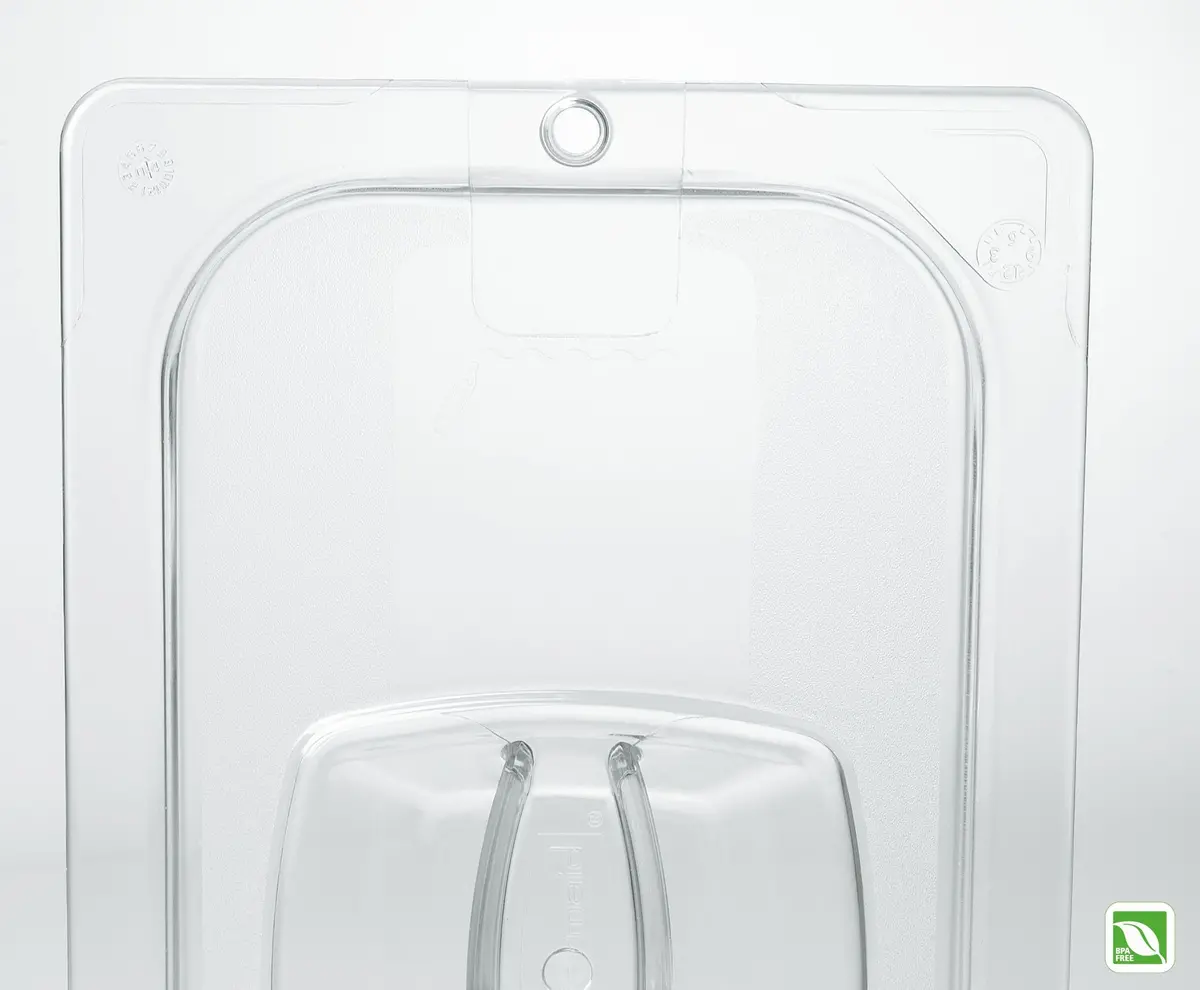 Rubbermaid 1/9 Size, Cold Food Pan Cover,W/Peg Hole, Clear 1