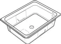 Rubbermaid 1/2 Size Long, Cold Food Pan, 2½" Clear 1