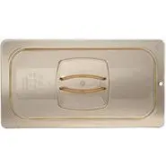Rubbermaid 1/9 Size, Hot Food Pan Cover, W/Peg Hole, Amber 1