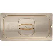 Rubbermaid 1/6 Size, Hot Food Pan Cover, W/Peg Hole, Amber 1