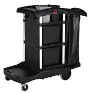 Rubbermaid High Security Executive Janitorial Cleaning Cart, Black 1