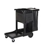 Rubbermaid High Security Executive Janitorial Cleaning Cart Traditional, Black 1