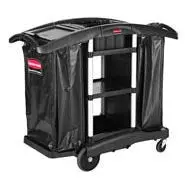 Rubbermaid High Security Executive Janitorial Cleaning N Recycing Cart, Black 1