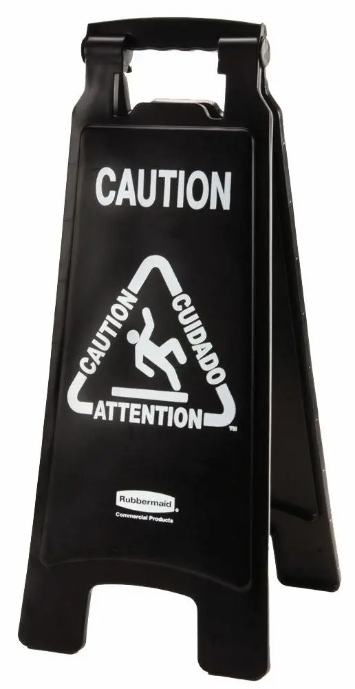 Rubbermaid Executive Floor Sign "Caution" Black 1