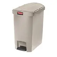 Rubbermaid Slim Jim® Resin End Step Bin  Beige 1