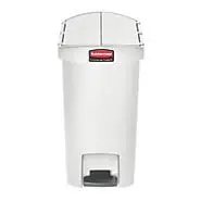 Rubbermaid Slim Jim® Resin End Step Bin  White 1