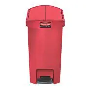 Rubbermaid Slim Jim® Resin End Step Bin Red 1