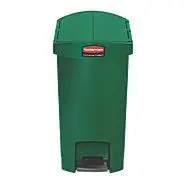 Rubbermaid Slim Jim® Resin End Step Bin Green 1