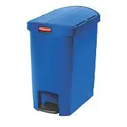 Rubbermaid Slim Jim® Resin End Step Bin Blue 1