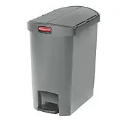 Rubbermaid Slim Jim® Resin End Step Bin Gray 1