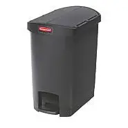 Rubbermaid Slim Jim® Resin End Step Bin Black 1