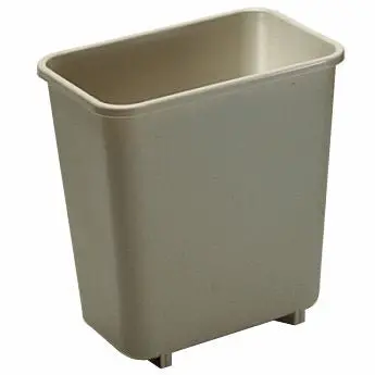 Rubbermaid Wastebasket Rect 8-1/8Qt Beige 1