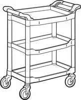 Rubbermaid Utility Cart W/4" Swivel Casters Red 1