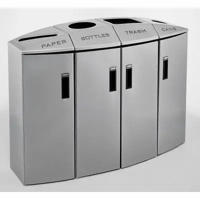 Rubbermaid 4-Stream 2X12gal,2X18gal Paper/Bottles/Trash/Cans,Non-Locking 1