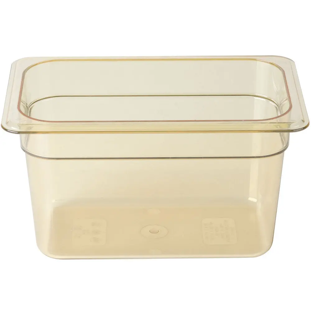 Rubbermaid 1/4 Size, Food Pan, 4" W/Lid Amber 1