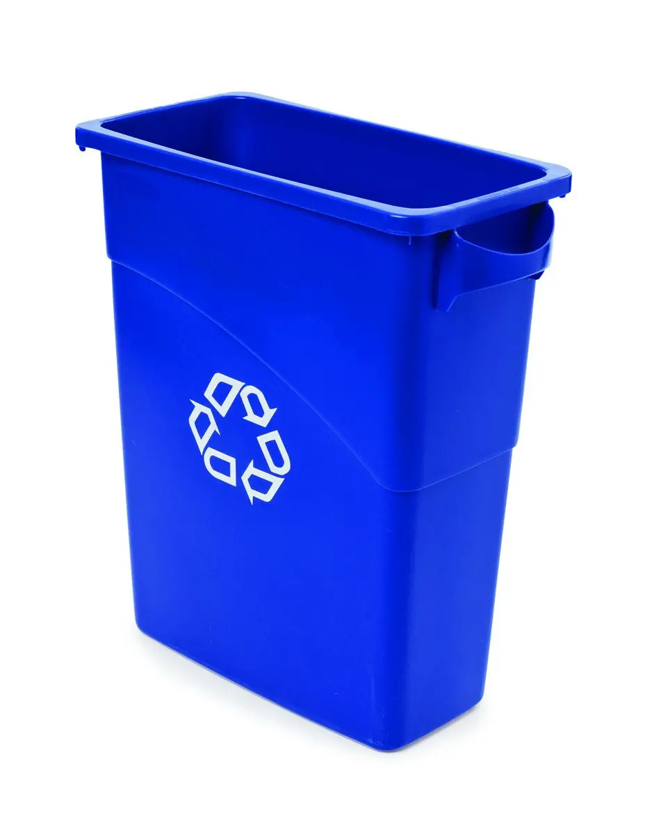 Rubbermaid Slim Jim Bin 15-7/8Gal W/Hdl -Recycling Blue 1