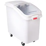 Rubbermaid Slant Front Ingredient Bin W/Sliding Lid & Scoop White 1