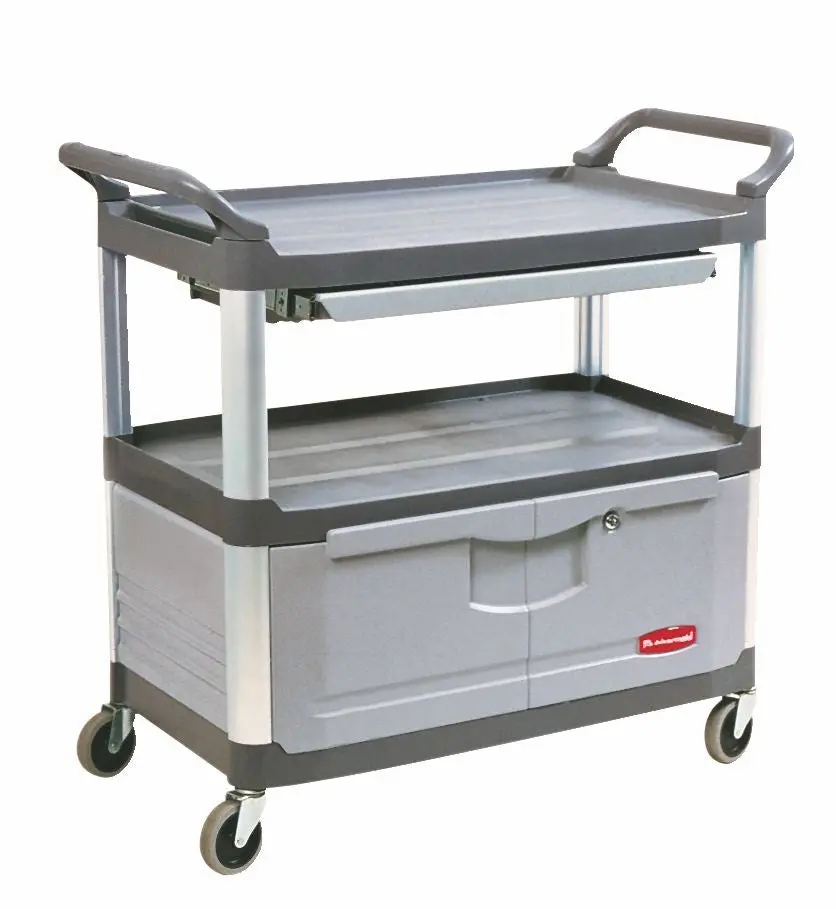 Rubbermaid X-Tra Instrument Cart W/Lockable Door & Sliding Drawer Gray 1