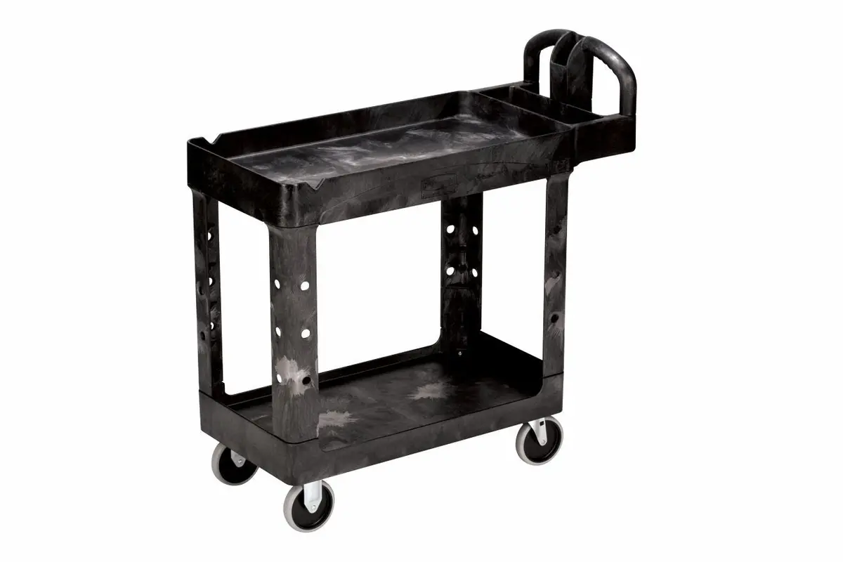 Rubbermaid 39"X17.88"X33.25" Lipped-Shelf Cart Black 1