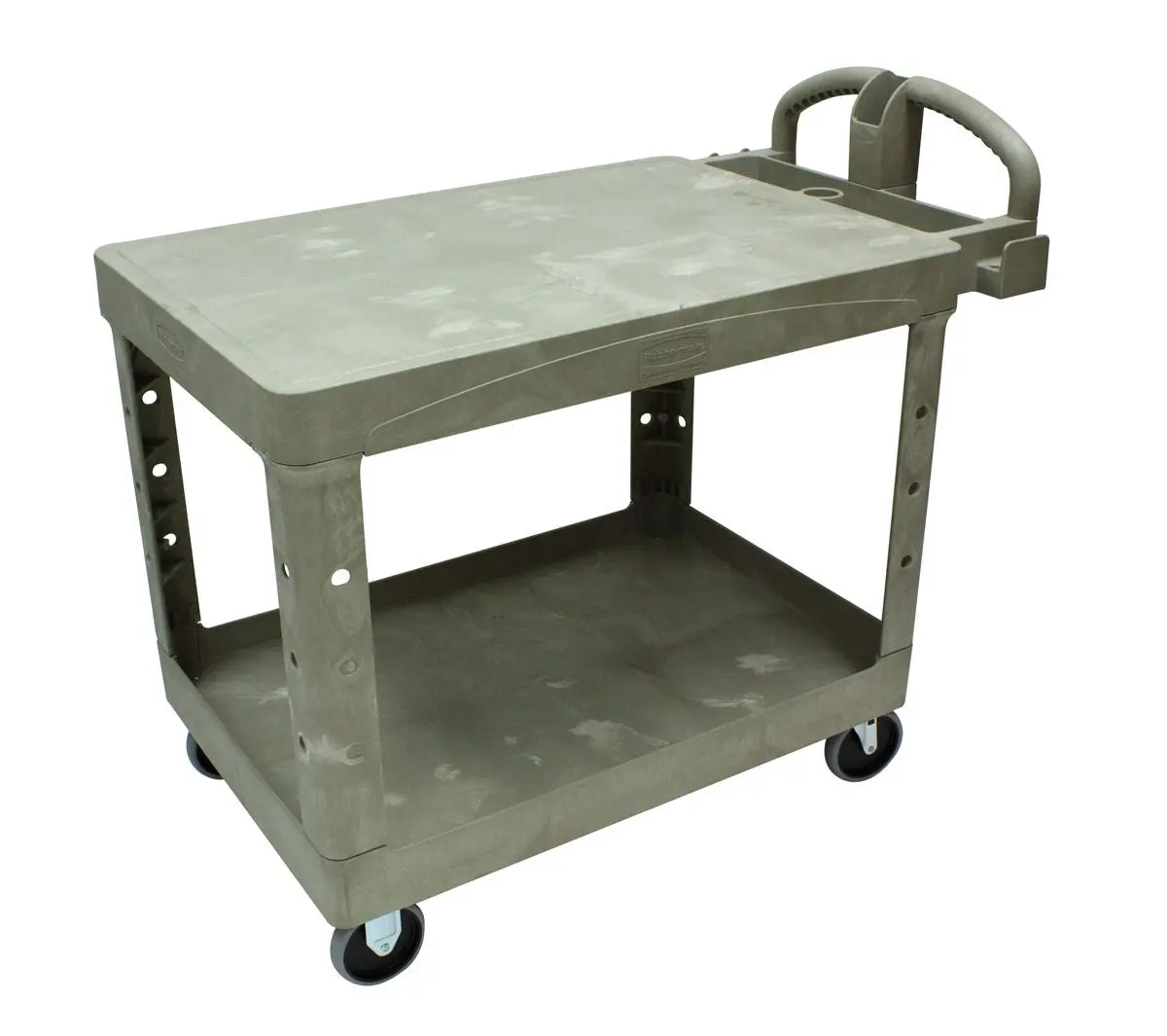 Rubbermaid Hd 2-Shelf Utility Cart Flat Shelf (Med) 43-7/8"X25-5/8"X33-5/16" 1