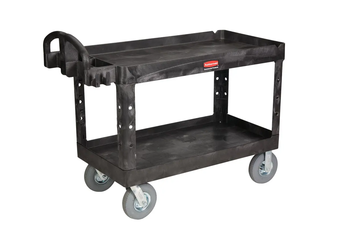 Rubbermaid 2 Shelf Utility Cart Black 1