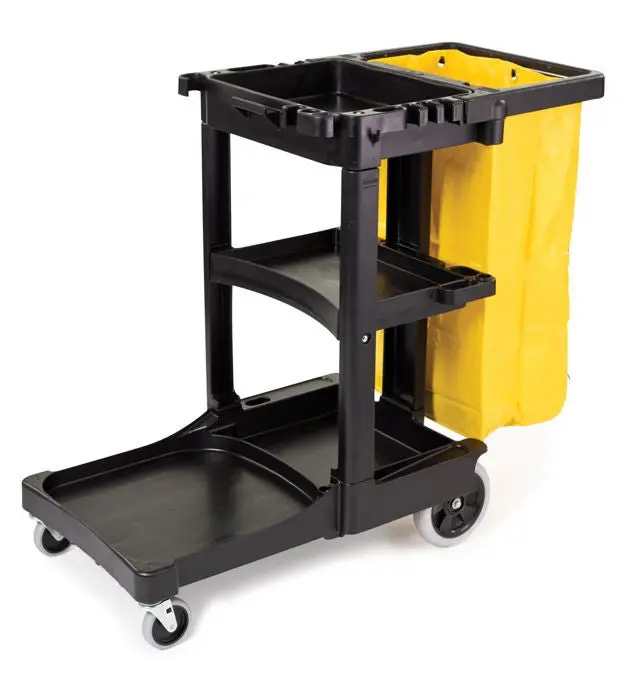 Rubbermaid Janitor Cart W/Zippered Yellow Vinyl Bag 1