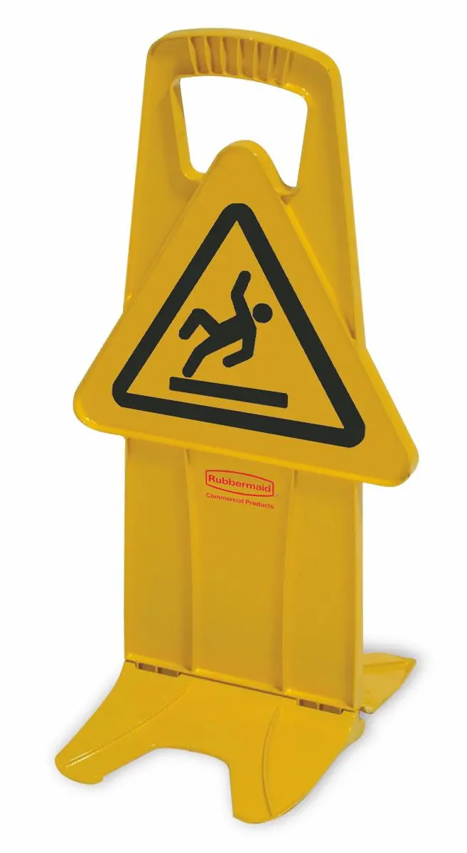 Rubbermaid Stable Safety Sign W/International Wet Floor Symbol 1