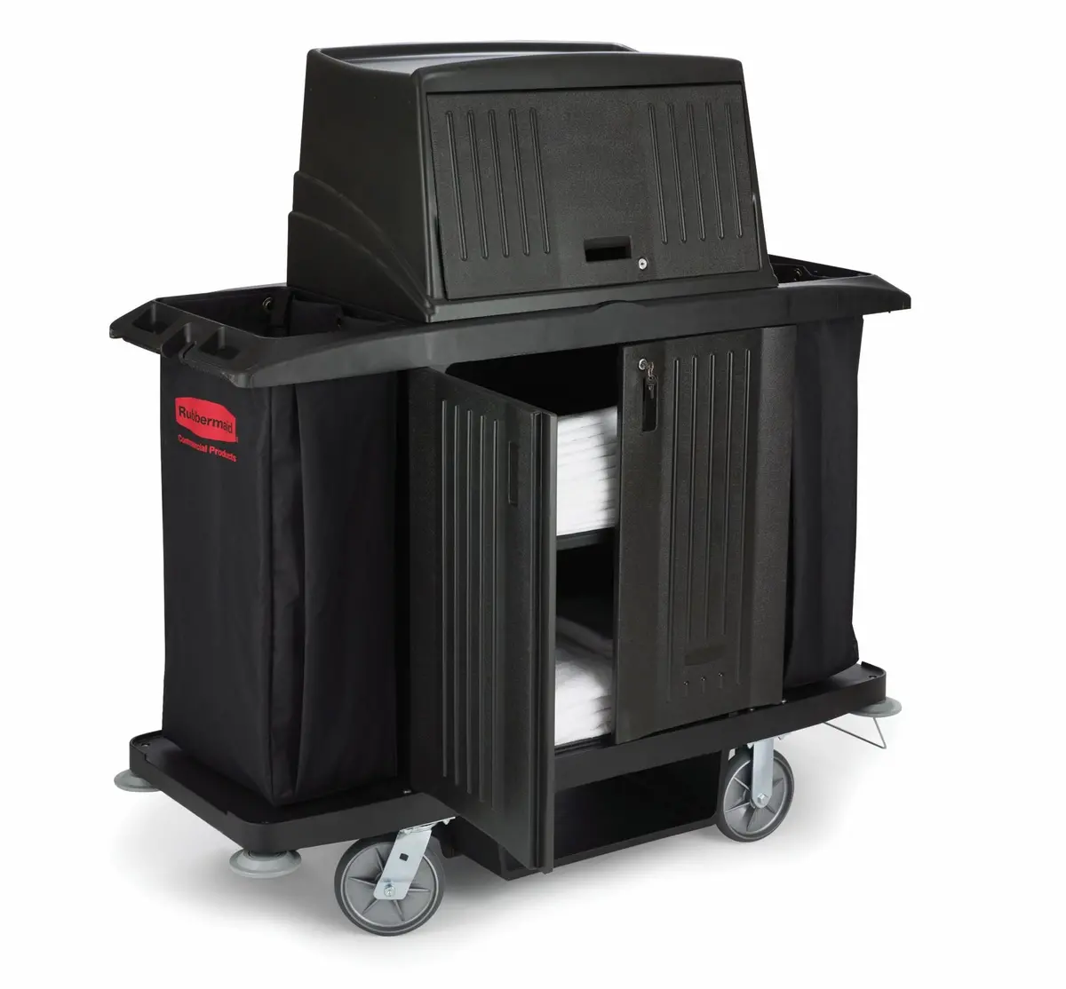 Rubbermaid Full Size Housekeeping Cart With Doors 1