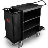Rubbermaid Deluxe High Capacity Housekeeping Cart Black* 1