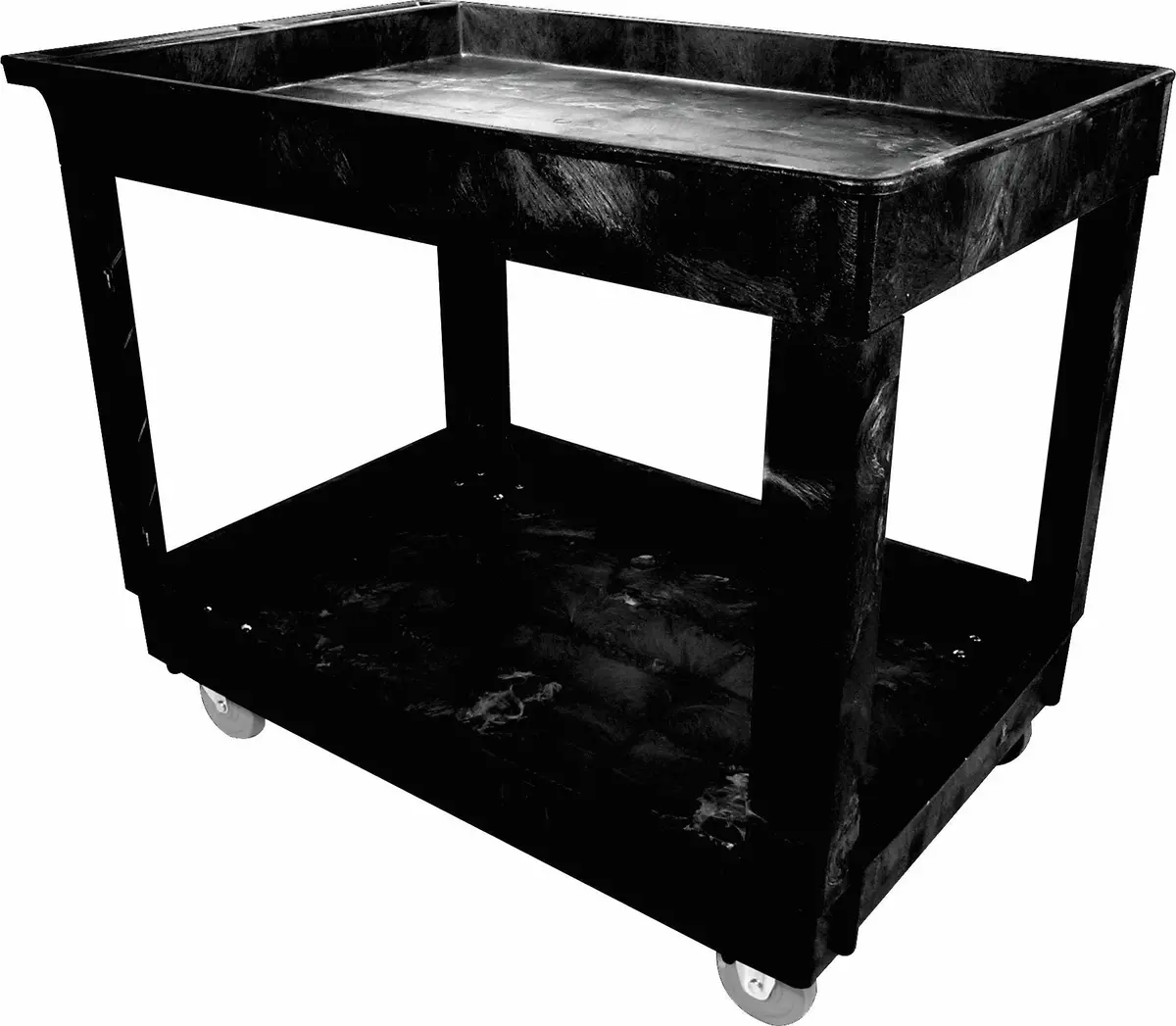 Rubbermaid 2-Shelf Utility Carts W/4" Casters Black 1