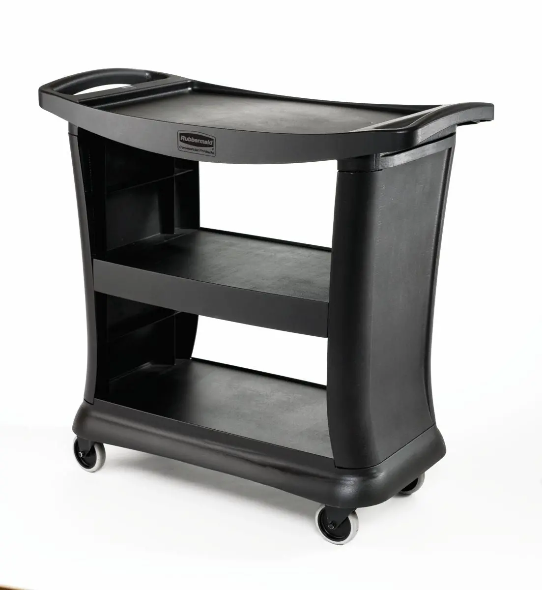 Rubbermaid All Plastic Service Cart 3-Shelf 39X21x38"H 1