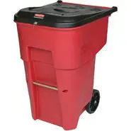 Rubbermaid Roll Out Medical Waste Container Red 1