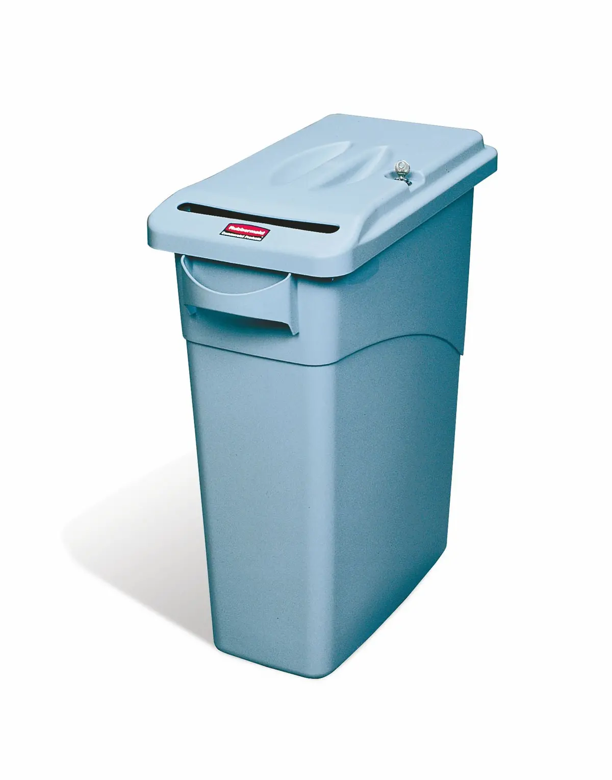 Rubbermaid Slim Jim Locking Confidential Document Container Light Gray 1