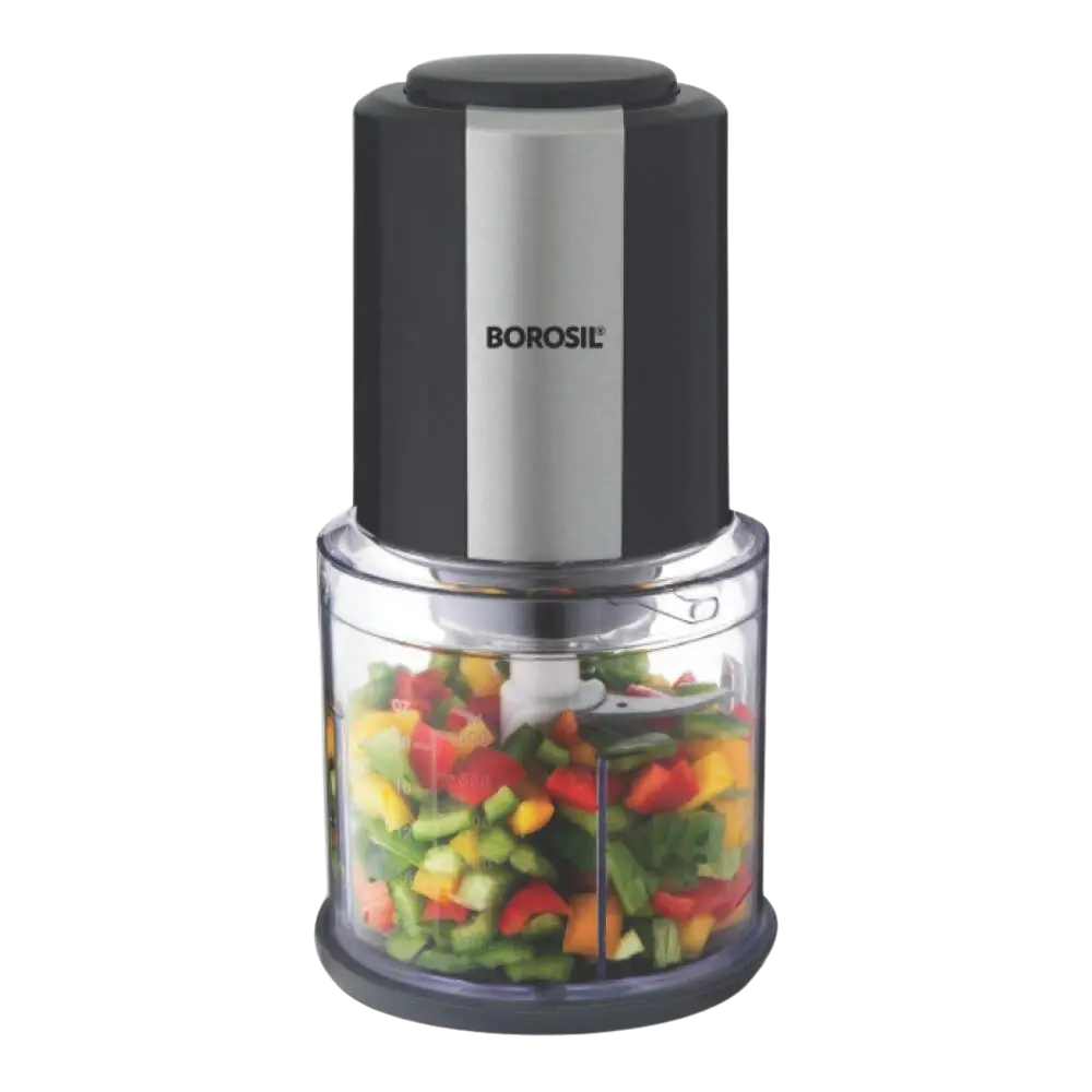 Borosil Chef Delite Electric Chopper For Kitchen, Chop-N-Store’ Plastic Bowl With Lid, Vegetable Chopper, Cutter, Chop, Mince, Dice, Whisk, Blend 1