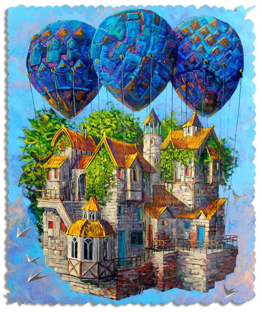 Floating Town Wood Jigsaw Puzzle 1