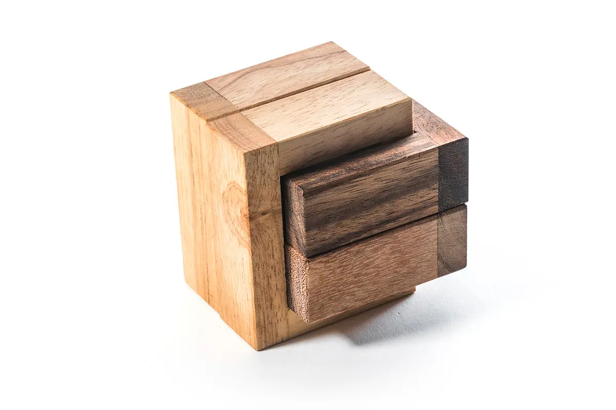 Double Lock Puzzle - Wooden Brain Teaser Puzzle 2