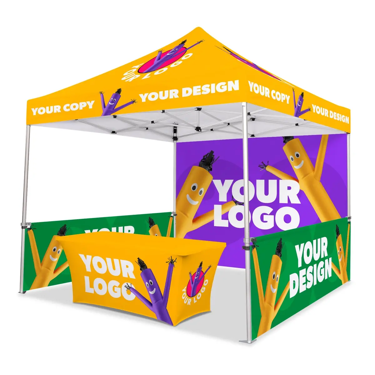 10X10 Custom Canopy Tent W/ Table Cover + Back & Side Walls 1