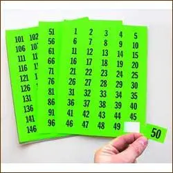 1-1/2" X 1" Fluorescent Pre-Numbered Lotting Labels (1000/Pack) 1