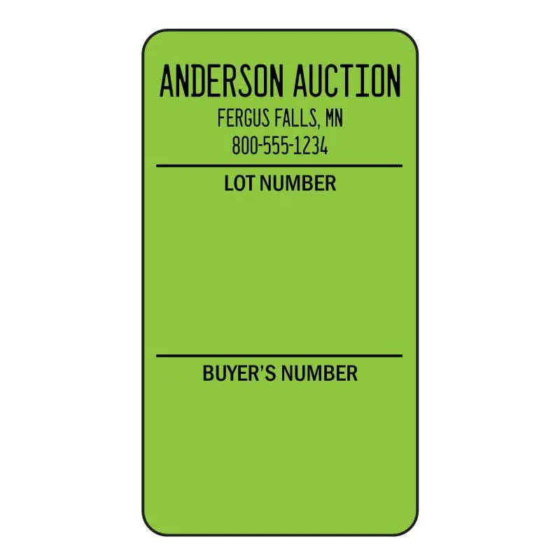 1-1/2" X 2-3/4" Custom Fluorescent Label (1000 Labels) - Choose Color 1
