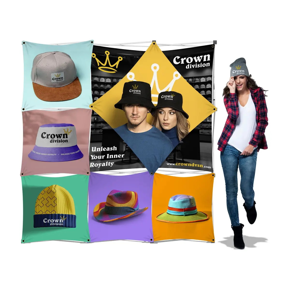 Custom Pop-Up Trade Show Display - (3X3 - 7 Panel) 1