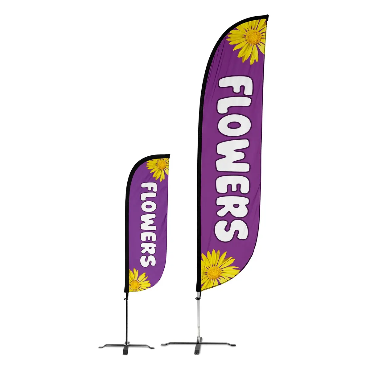 Flowers Purple Feather Flag 1