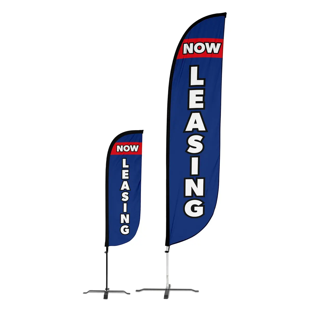 Now Leasing Feather Flag Blue & Red 1