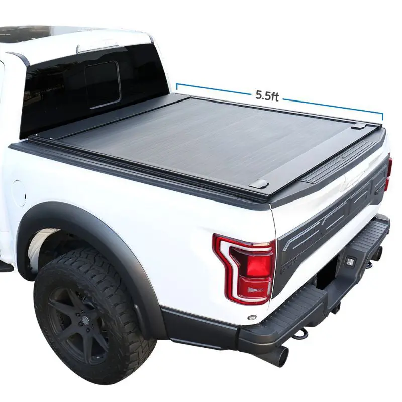 Retractable Aluminum Tonneau Cover Fits Ford F-150 (5.5Ft Bed) 2004-2025 1
