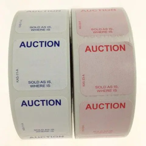1" X 1" Auction Label | Ez-Off Or Super Stick (1000/Roll) 1