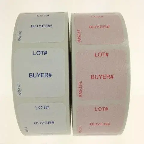 1" X 1" Lot # / Buyer # Label | Ez-Off Or Super Stick (1000/Roll) 1