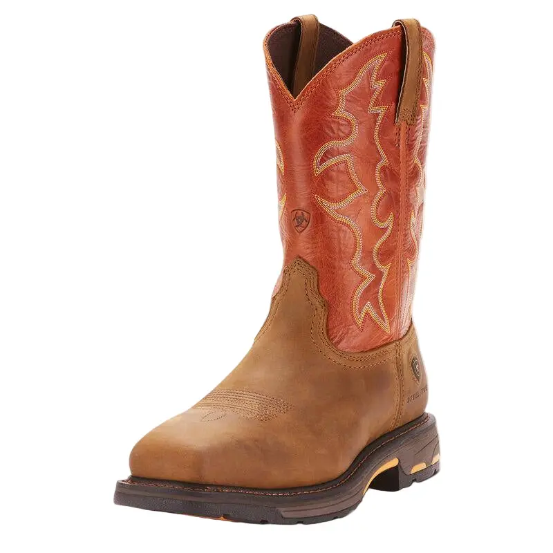 Workhog Wide Square Toe Steel Toe Work Boot - Dark Earth 1