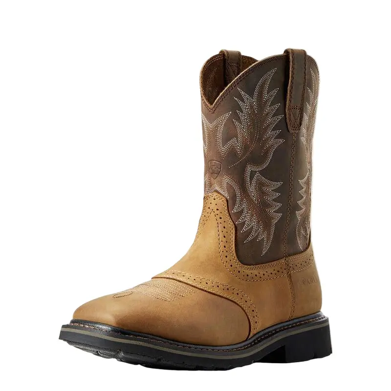 Sierra Wide Square Toe Work Boot - Aged Bark 1