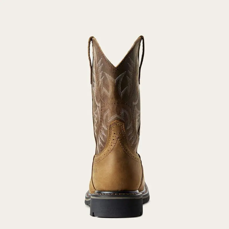 Sierra Wide Square Toe Work Boot - Aged Bark 5