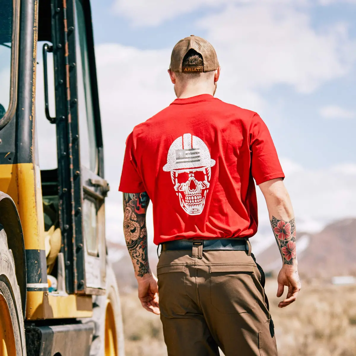 Rebar Cotton Strong Roughneck Graphic T-Shirt - Rio Red 2