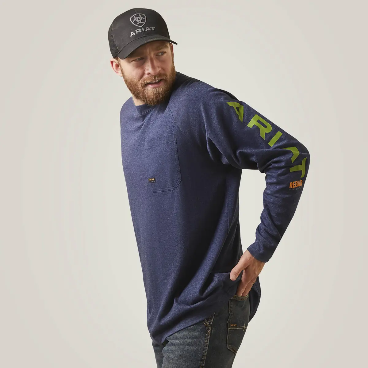 Rebar Cotton Strong Graphic - Navy Heather 1